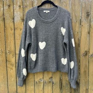 Madewell Heart Dot Balloon Sleeve Pullover Sweater Sz XS